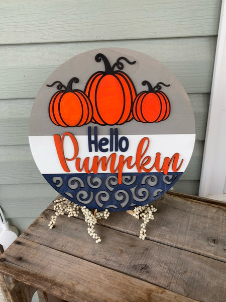 Hello Pumpkin Decor Sign