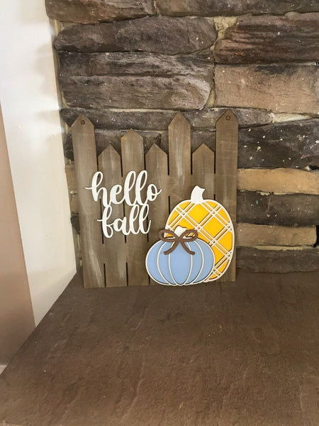 Hello Fall Fence Hanger/Shelf Sitter