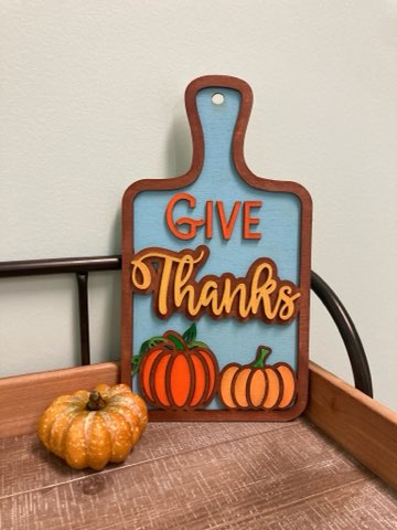 Give Thanks Cutting Board Style Sign