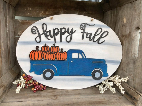 Happy Fall Pumpkin Truck Sign