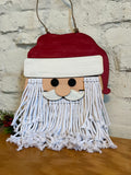 Santa, Mrs. Claus and Rudolph Macrame Hanger
