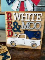 Red, White, and Moo Tiered Tray