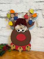 Santa, Mrs. Claus and Rudolph Macrame Hanger