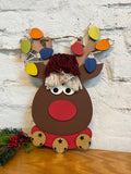 Santa, Mrs. Claus and Rudolph Macrame Hanger