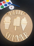 Hello Summer Ice Cream Hanger