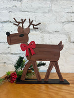 Log Reindeer Shelf Sitter